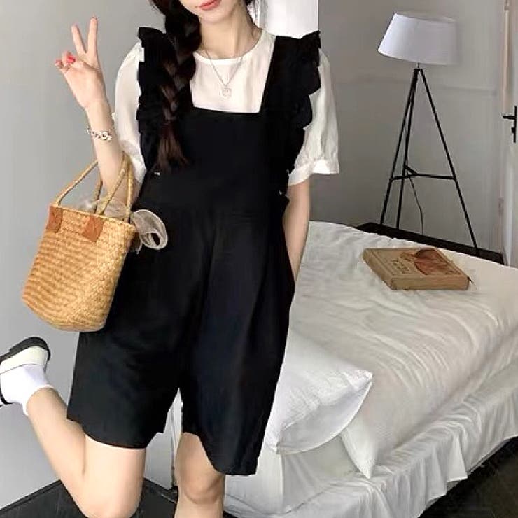 フリルショルダーショートサロペット 春 夏 | SHEENA  | 詳細画像6 