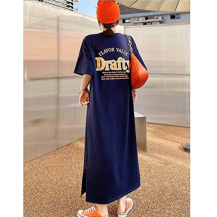 DraftyバックロゴＴシャツワンピース 春 夏[品番：SHNW0009668