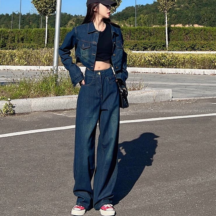 【セットアップ】ショートデニムジャケット×デニムパンツ 2点SET 春 | SHEENA  | 詳細画像31 