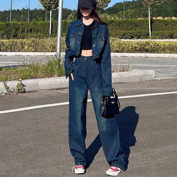 【セットアップ】ショートデニムジャケット×デニムパンツ 2点SET 春 | SHEENA  | 詳細画像32 