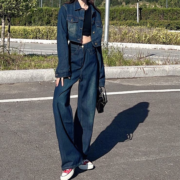 【セットアップ】ショートデニムジャケット×デニムパンツ 2点SET 春 | SHEENA  | 詳細画像36 