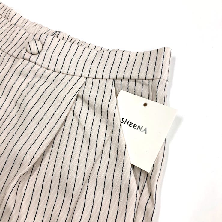 ピンストライプワイドパンツ×ビスチェ 2点SET 春[品番
