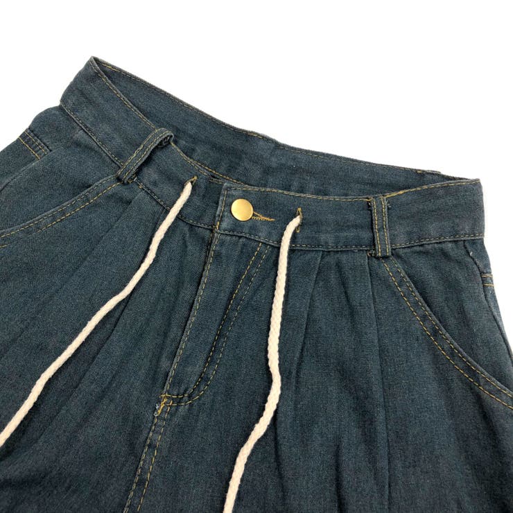 セットアップ】デニムホルターネックビスチェ×デニムワイドパンツ 2点