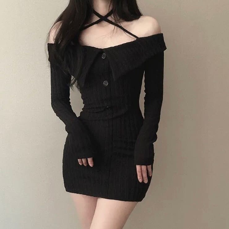 Y's ワイズ♡カシミヤ混 変形 ノースリブ ワンピース ワイドシルエット　黒 Y's ワイズ ヨウジヤマモト YOHJI YAMAMOTO ワンピース 半袖