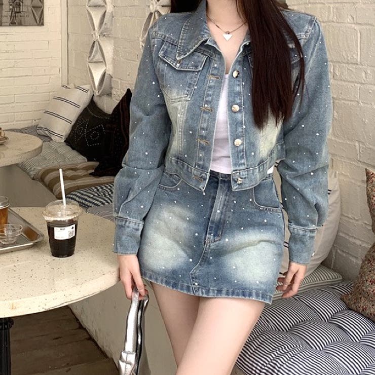 【上下セットで着たいくらい可愛い☆】CHANEL デニムジャケット 24P☆ポケットも可愛い♪CHANEL シャネル デニムジャケット