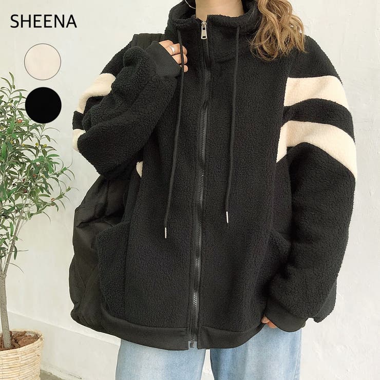 配色ラインスタンドZIPボアブルゾン 秋 冬[品番：SHNW0003994]｜SHEENA （シーナ）のレディース ファッション通販｜SHOPLIST（ショップリスト）