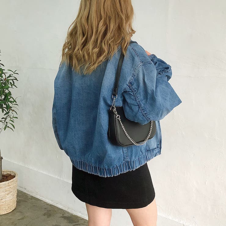 ★レトロ感が可愛い★【CHANEL】折り返し袖 デニムブルゾン Blouson - Washed denim, dark blue — Fashion | CHANEL