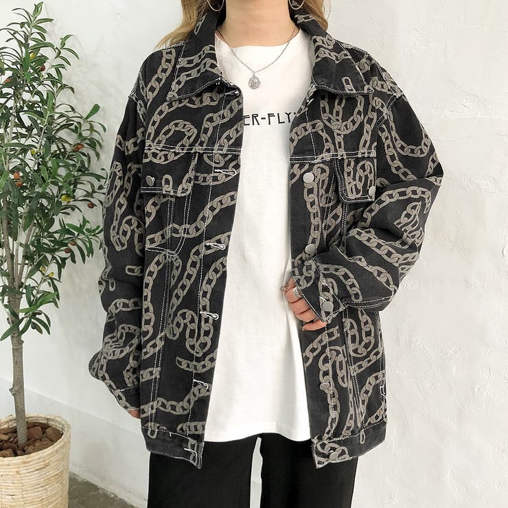 チェーン柄デニムGジャン 春 夏[品番：SHNW0006095]｜SHEENA （シーナ