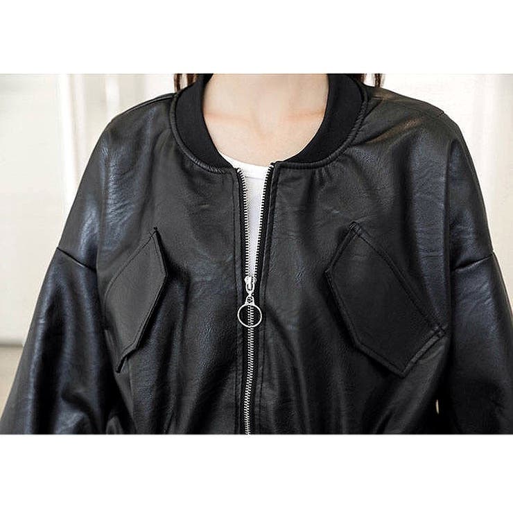 エコレザークロップド丈ブルゾン 秋 冬 | SHEENA  | 詳細画像11 