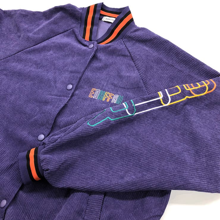 カラフル刺しゅうロゴコーデュロイスタジャン 秋 冬[品番：SHNW0007974 