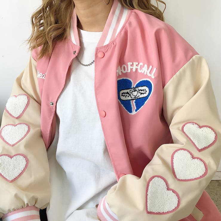 もこもこハート刺しゅうスタジャン 秋 冬[品番：SHNW0008000]｜SHEENA