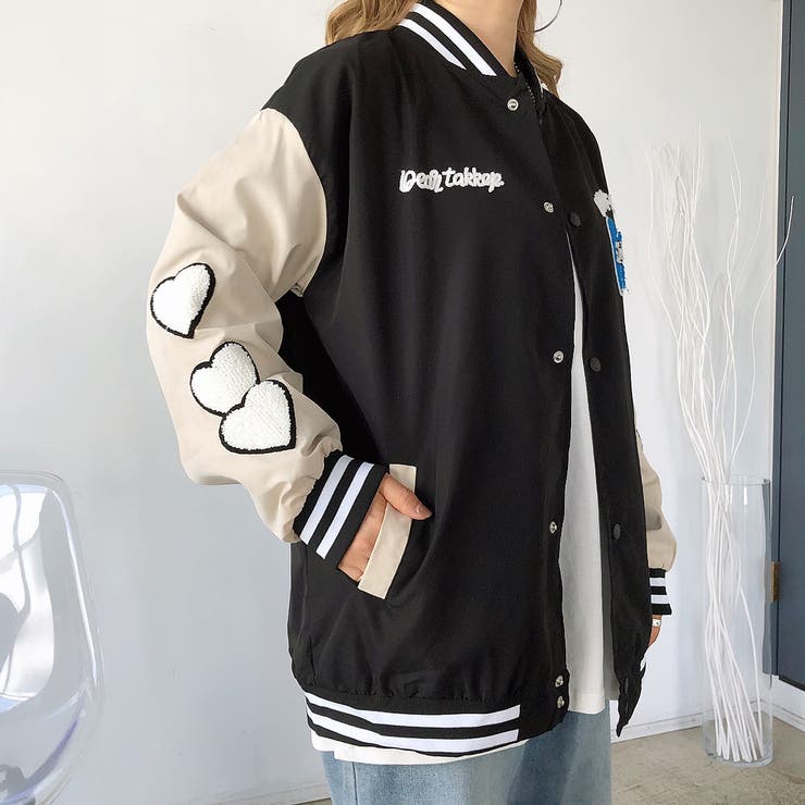 もこもこハート刺しゅうスタジャン 秋 冬[品番：SHNW0008000]｜SHEENA