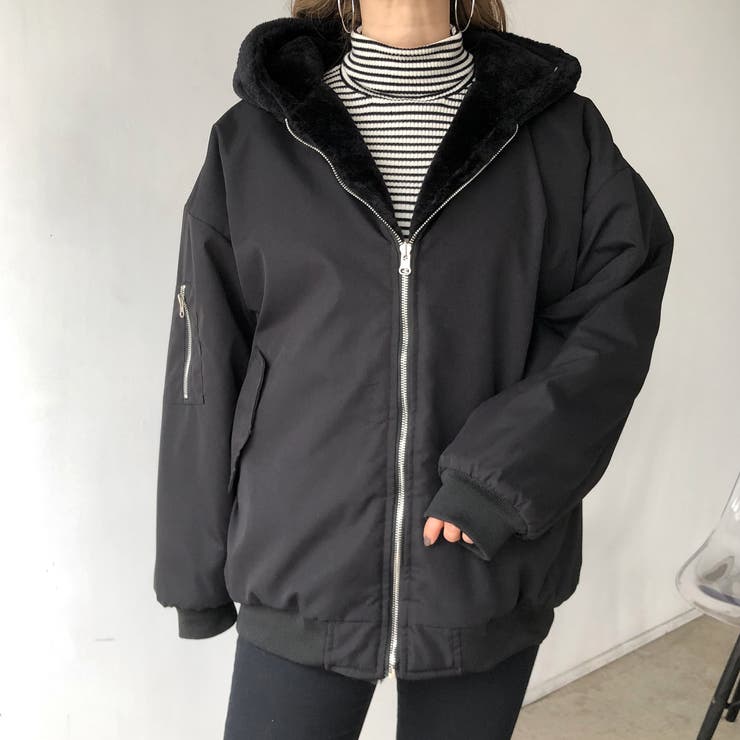 nana1127　黒色　モコモコ　M adidas（アディダス） コート アウター モコモコ/ボアジャケット SH901