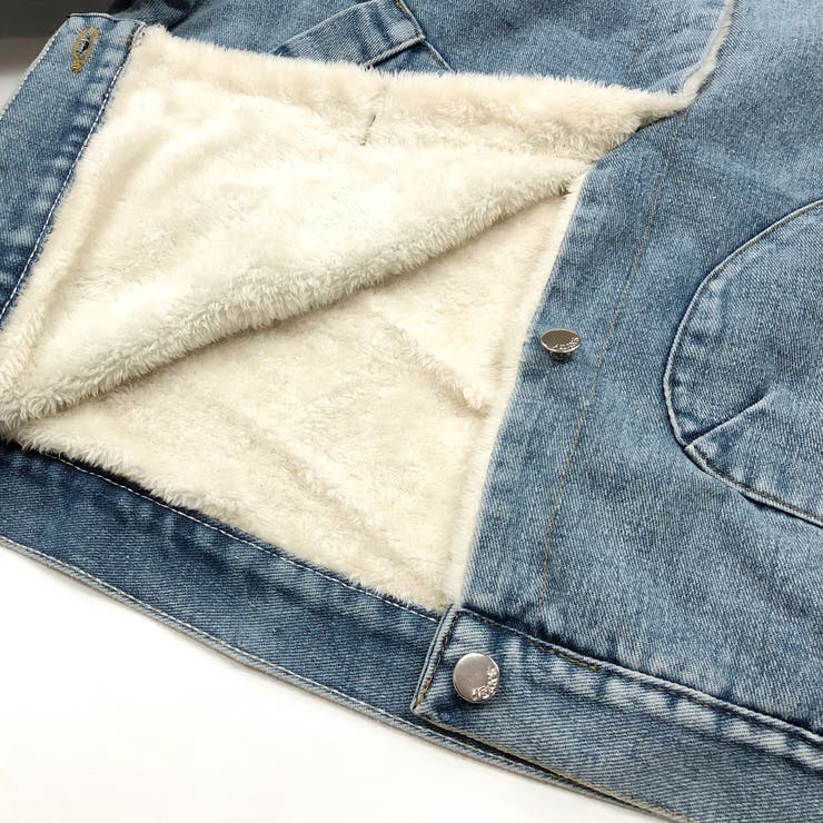  JEANS 背面ロゴ ボアデニムジャケット バック刺しゅうロゴ裏ボアデニムブルゾン 秋 冬[品番