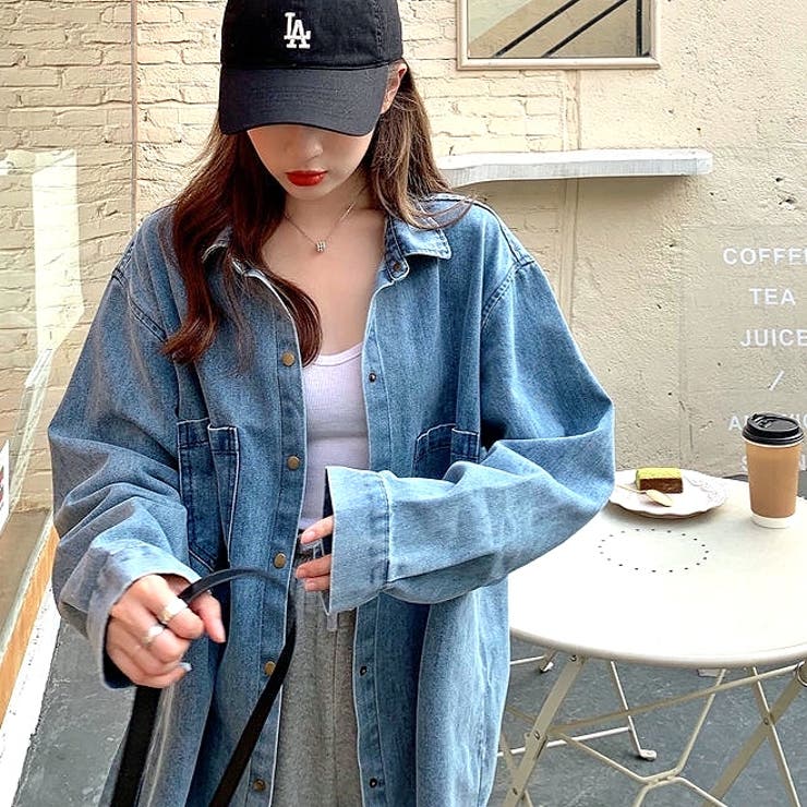JEANASIS デニムジャケット 濃紺 オーバーシャツ ジーナシス JEANASIS ブラウス シャツ コンビネーションデニムオーバー