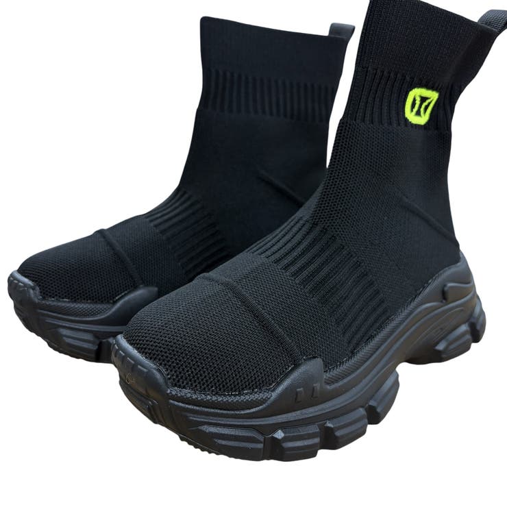 厚底スニーカーソールソックスブーツ 秋 冬[品番：SHNW0012140