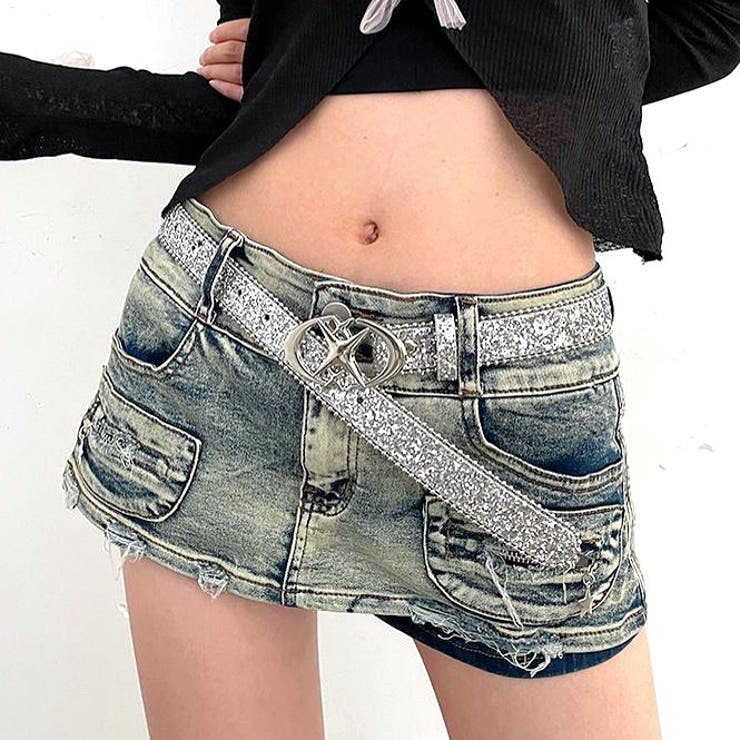 シルバー | グリッターラメキラキラベルト | SHEENA 