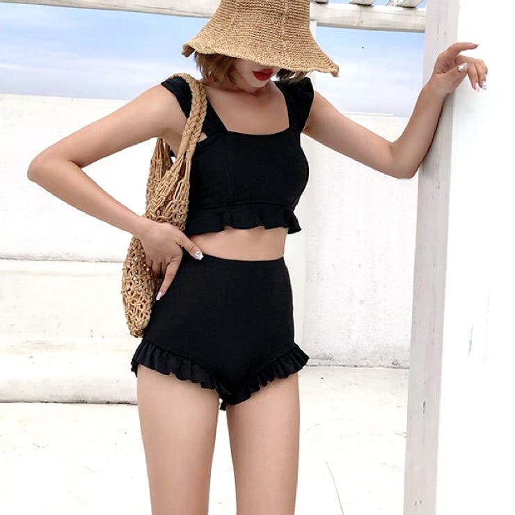 バックレースアップリボンフリルビキニスイムウェア 水着 夏