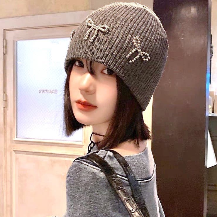 専用【新品】　gypsohila ジプソフィア　リボンニットビーニー ビーズリボンニットビーニー 秋 冬[品番：SHNW0011590]｜SHEENA