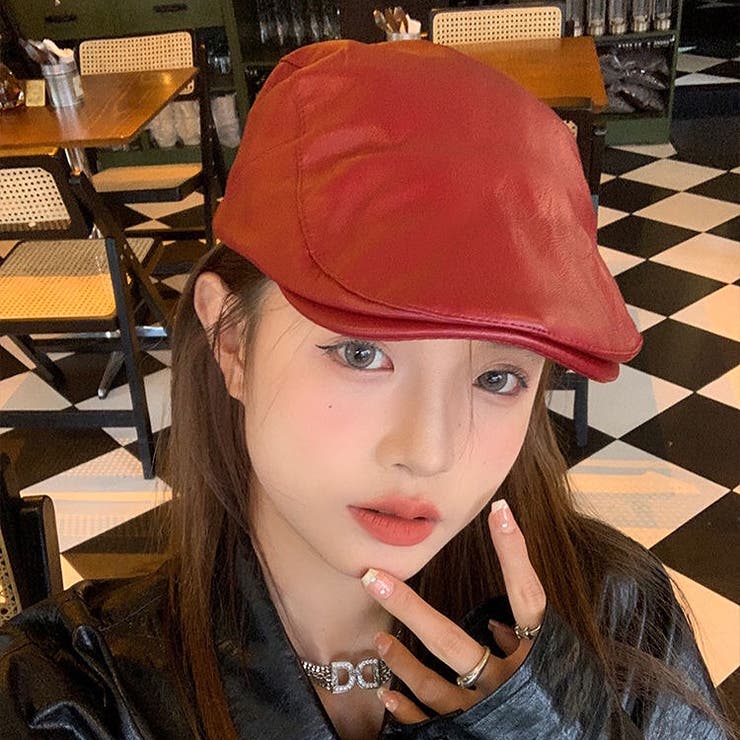 フェイクレザーハンチング帽 秋 冬[品番：SHNW0011592]｜SHEENA