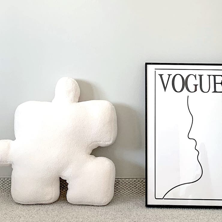 ホワイト | もこもこパズルピースクッション | SHEENA 