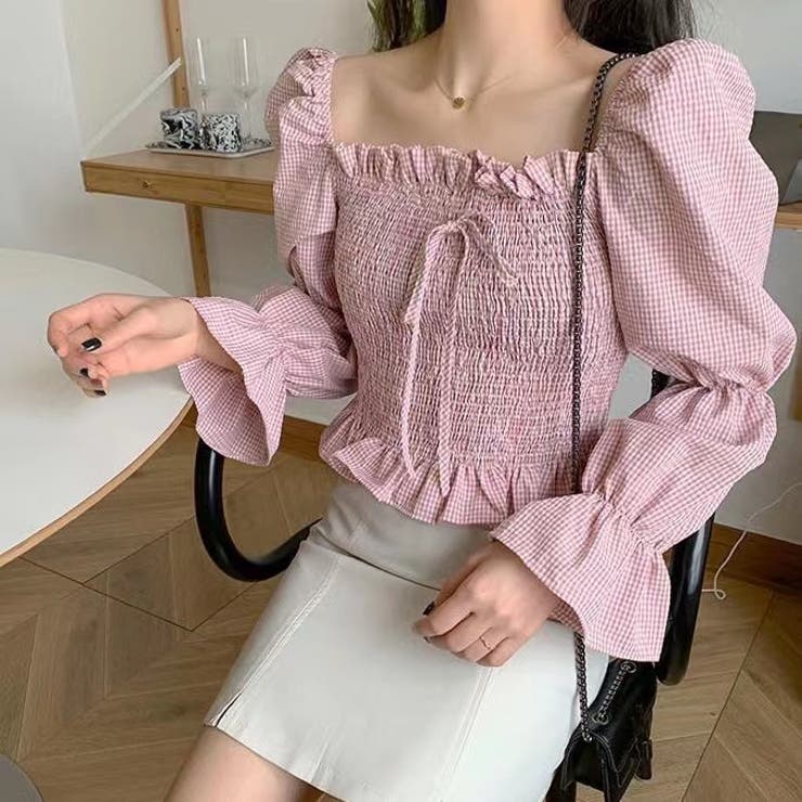 スクエアネック オフショルダー2wayショートトップス レディース レトロ 品番 Shnw Achic アシック のレディースファッション通販 Shoplist ショップリスト