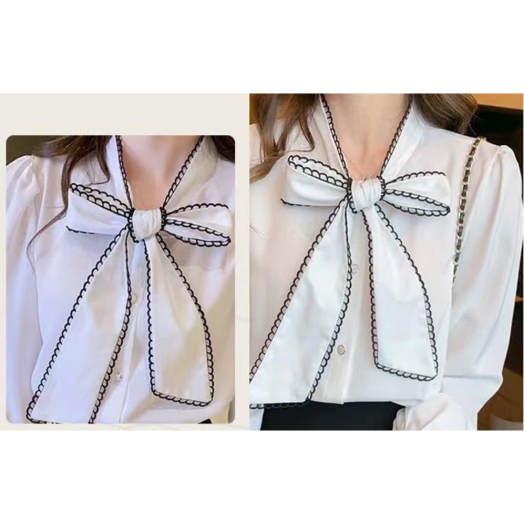 あ(リボン)ページ axes femme｜ジャカードリボン付ブラウス | Rakuten Fashion