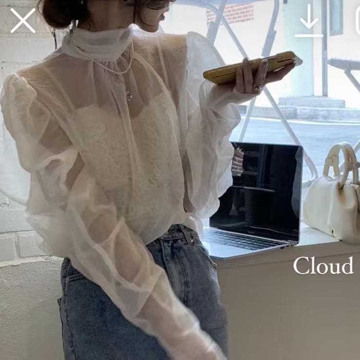 オーガンジートップス インナー 上品[品番：SHNW0006543]｜Achic