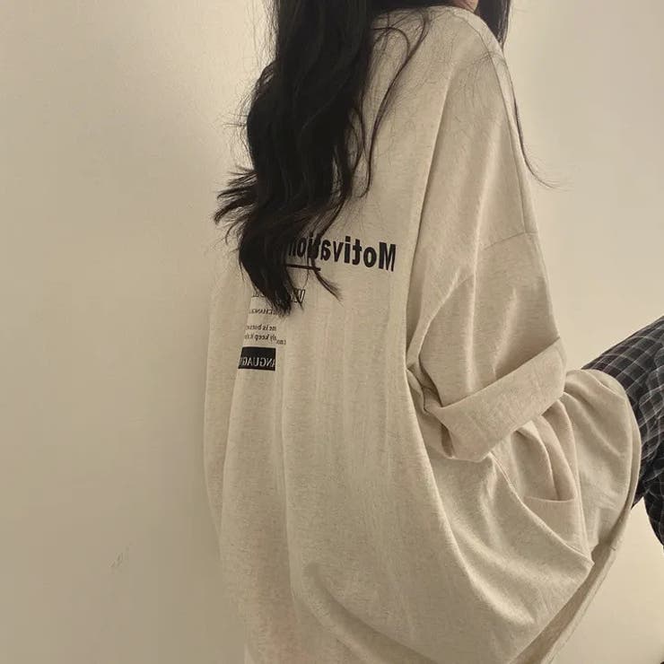 オーバーサイズ 英文字ロゴ 半袖Tシャツ オーバーサイズ英文字ロゴプリント半袖Tシャツ[品番