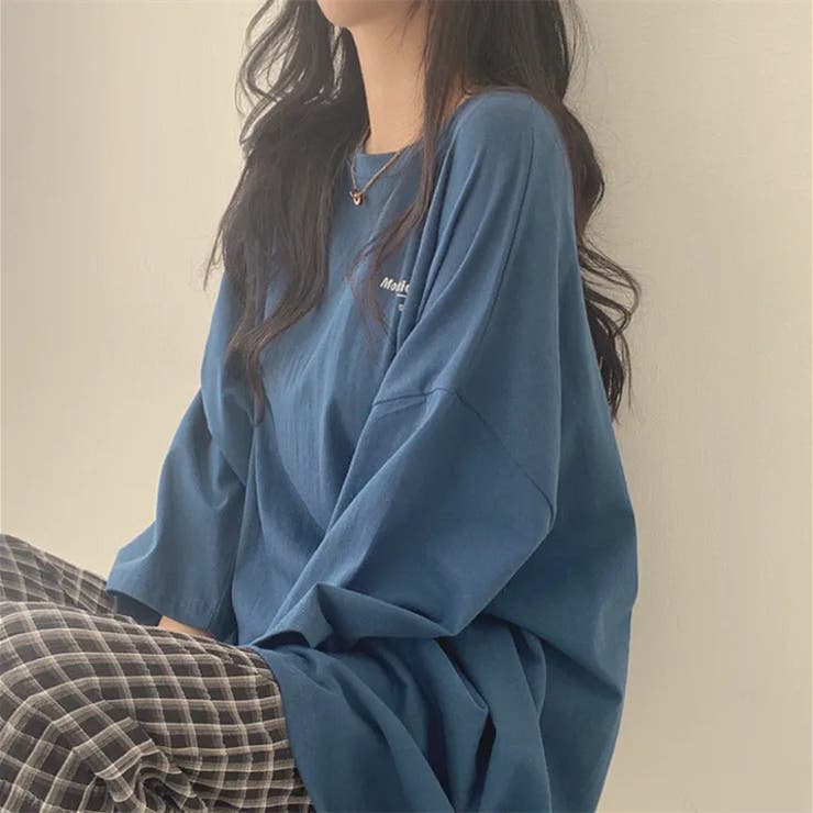 オーバーサイズ英文字ロゴプリント半袖Tシャツ[品番