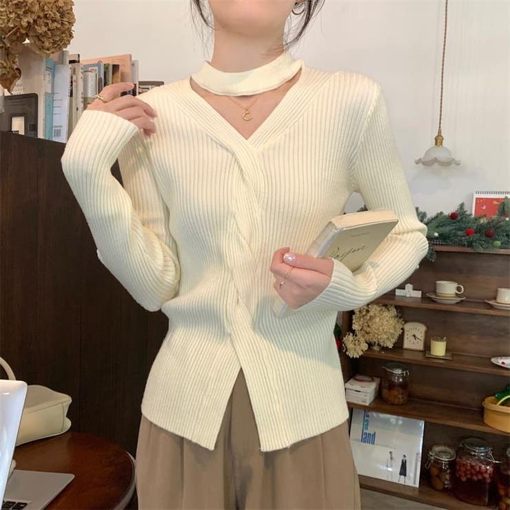 長袖ニット 長袖カットソー ニットトップス | Achic | 詳細画像1 