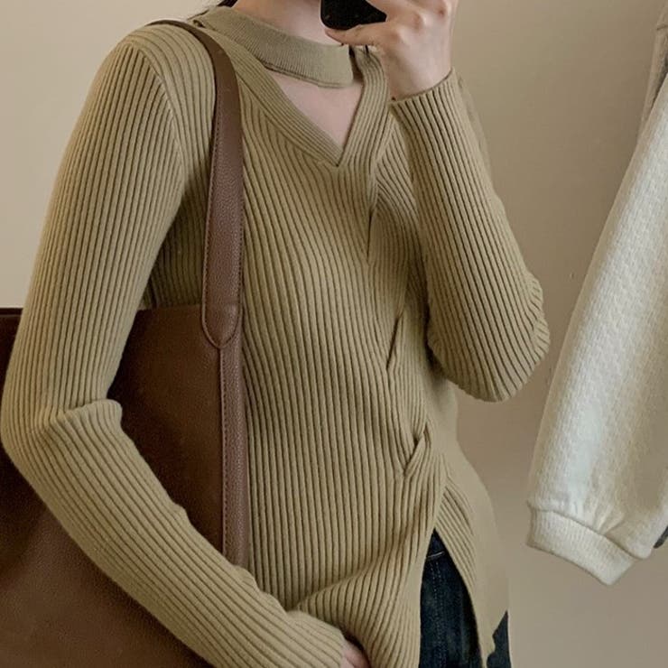 長袖ニット 長袖カットソー ニットトップス | Achic | 詳細画像11 