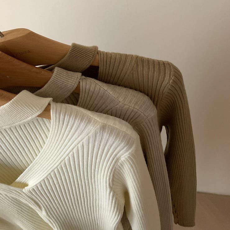 長袖ニット 長袖カットソー ニットトップス | Achic | 詳細画像18 