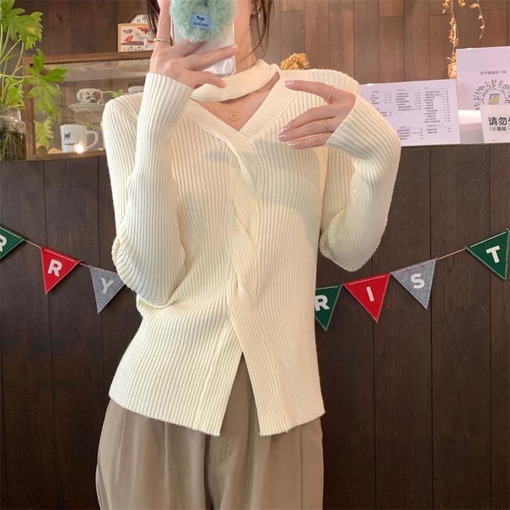 長袖ニット 長袖カットソー ニットトップス | Achic | 詳細画像5 