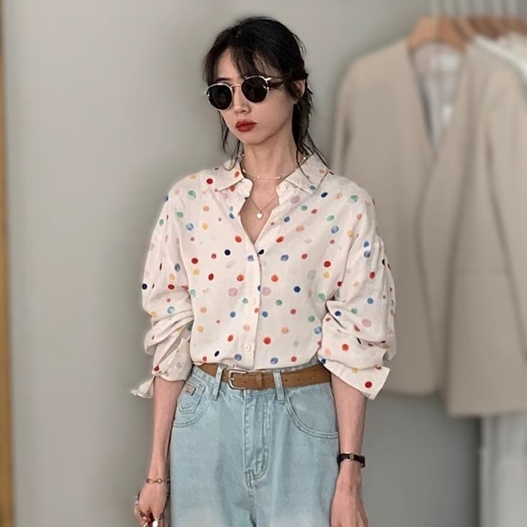 春夏新作】カラフルドット柄シャツ[品番：SHNW0011154]｜Achic