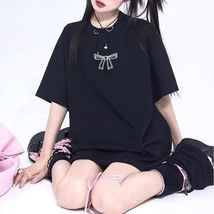 バックレースアップリボンTシャツ[品番：SHNW0011189]｜Achic