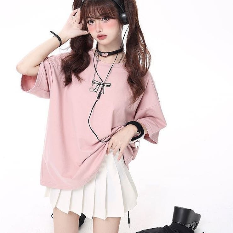 バックレースアップリボンTシャツ[品番：SHNW0011189]｜Achic