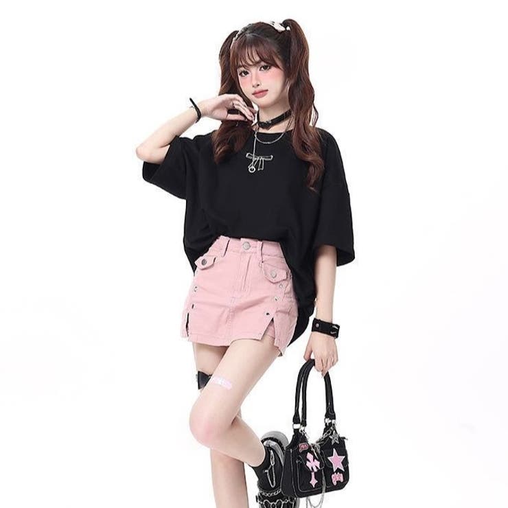 バックレースアップリボンTシャツ[品番：SHNW0011189]｜Achic