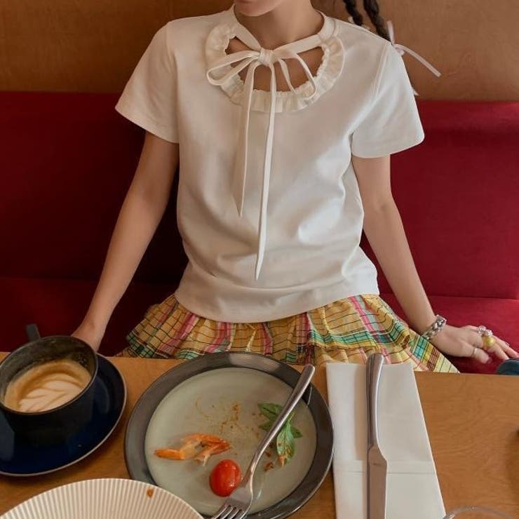 半袖トップス 半袖Tシャツ 肉をカバーする万能トップス | Achic | 詳細画像1 
