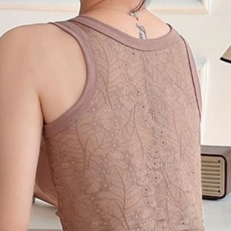 レース付きタンクトップ | Achic | 詳細画像9