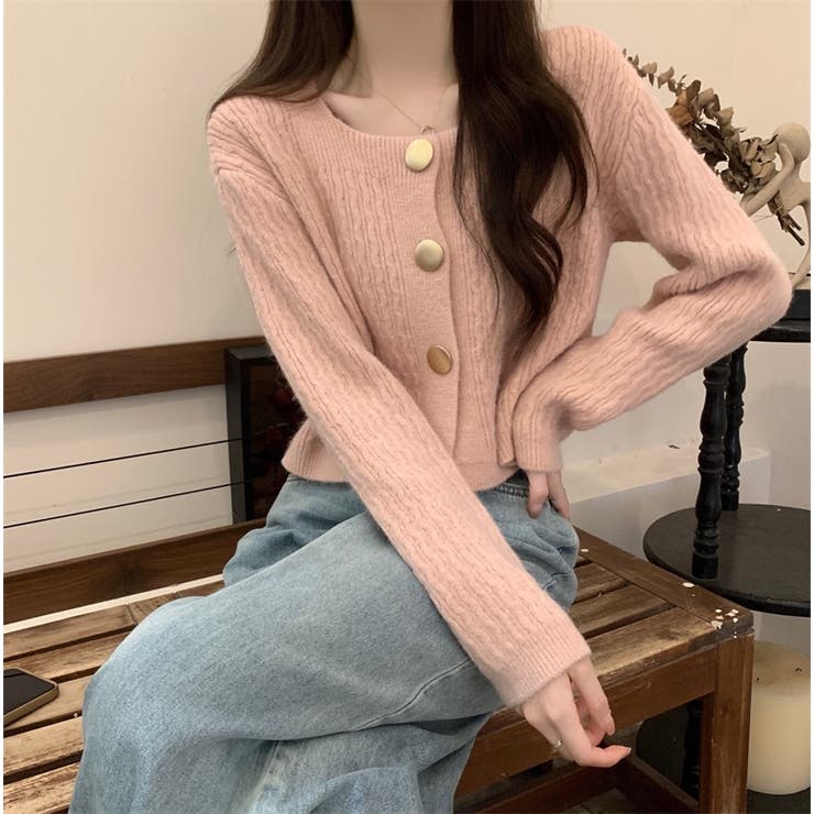 長袖ニットカーディガン | Achic | 詳細画像6 