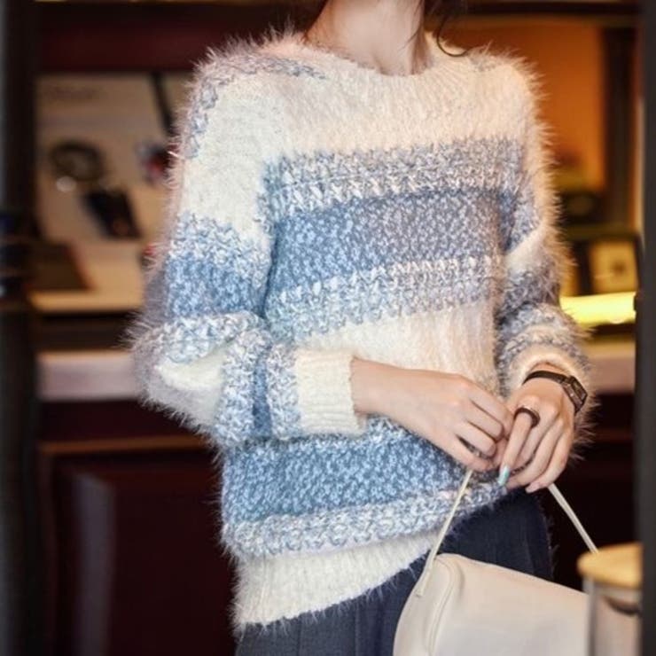 ボーダー クロップド丈 シャギーニット | Achic | 詳細画像11 