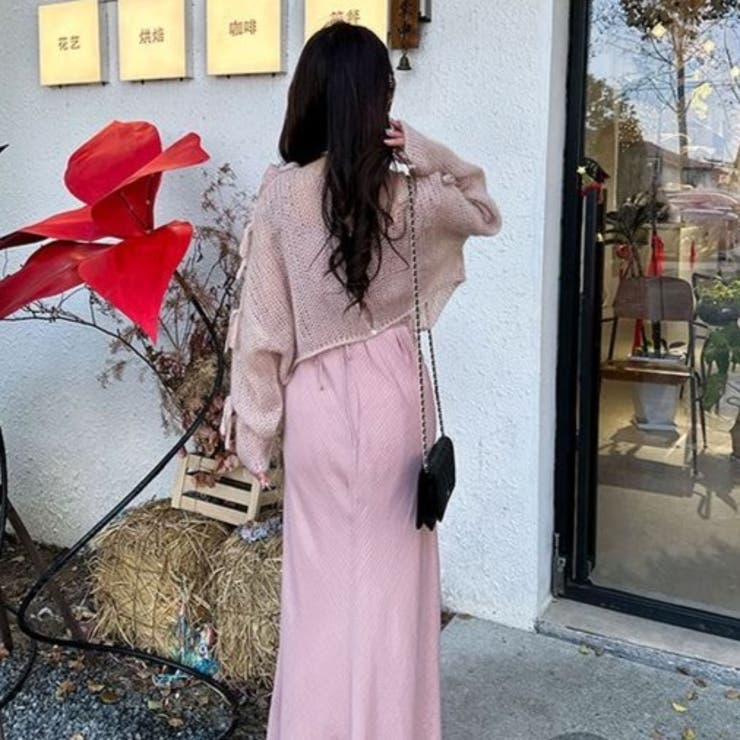 2wayリボン肩あきメッシュニット[品番：SHNW0011737]｜Achic（アシック