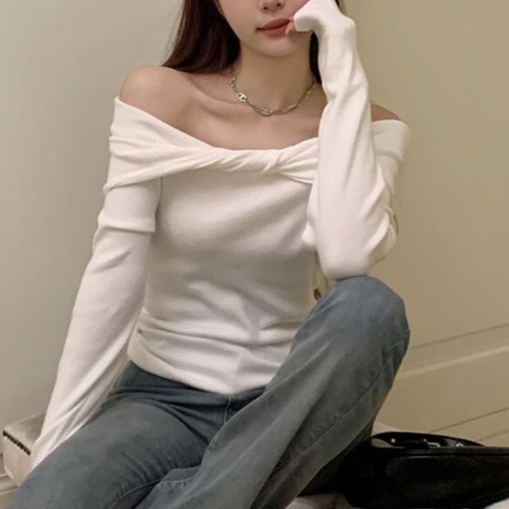 ツイストオフショルスリムニット | Achic | 詳細画像13 