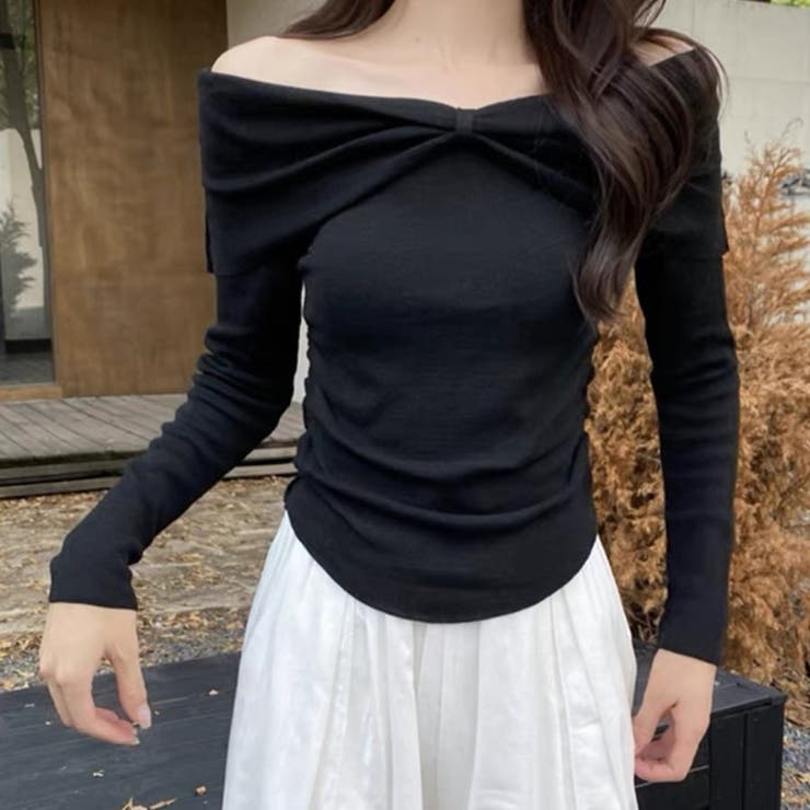 ツイストオフショルスリムニット | Achic | 詳細画像15 