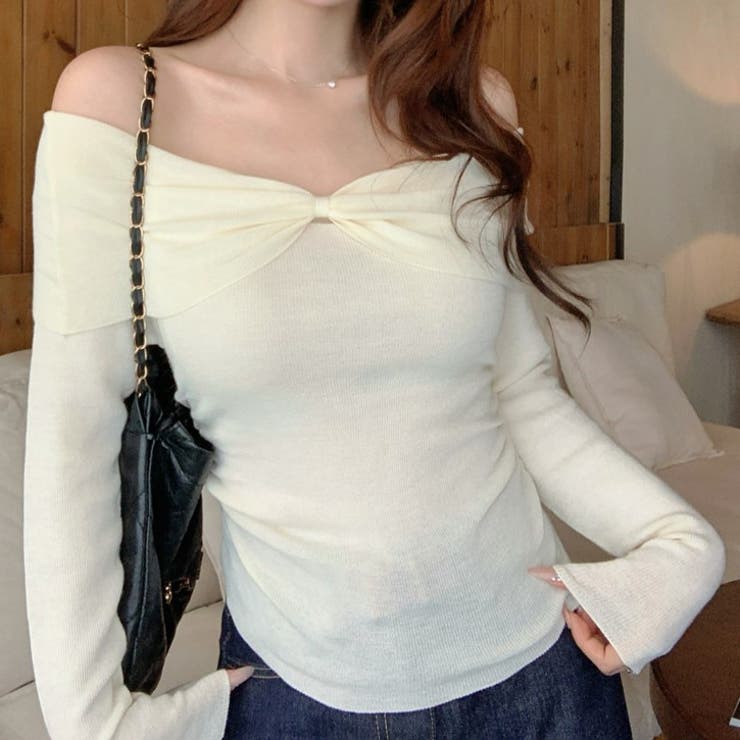 ツイストオフショルスリムニット | Achic | 詳細画像17 