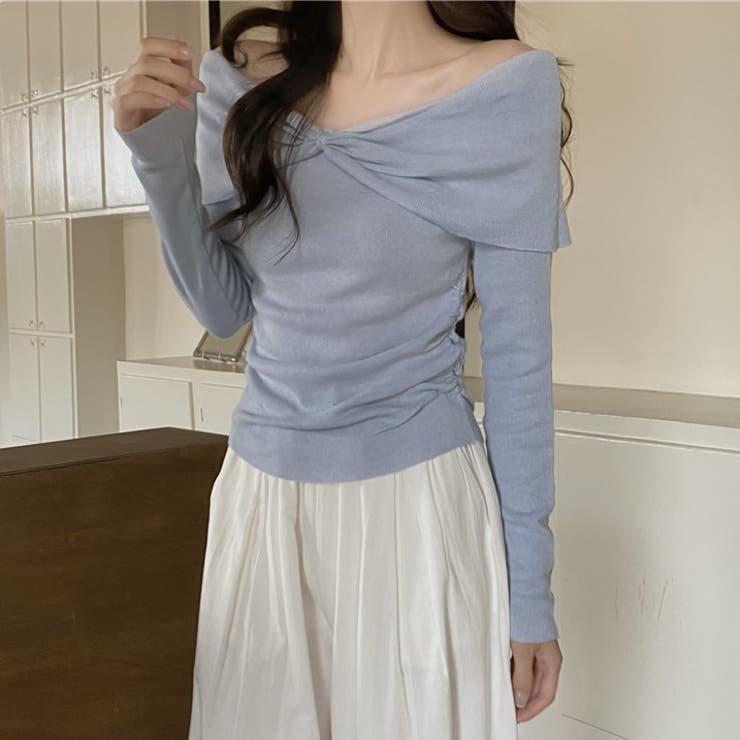 ツイストオフショルスリムニット | Achic | 詳細画像4 