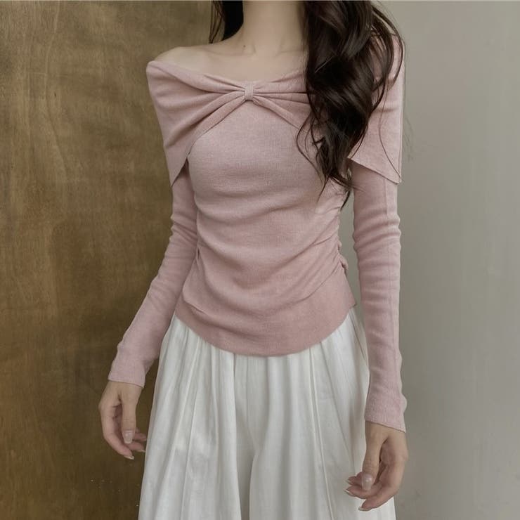 ツイストオフショルスリムニット | Achic | 詳細画像5 