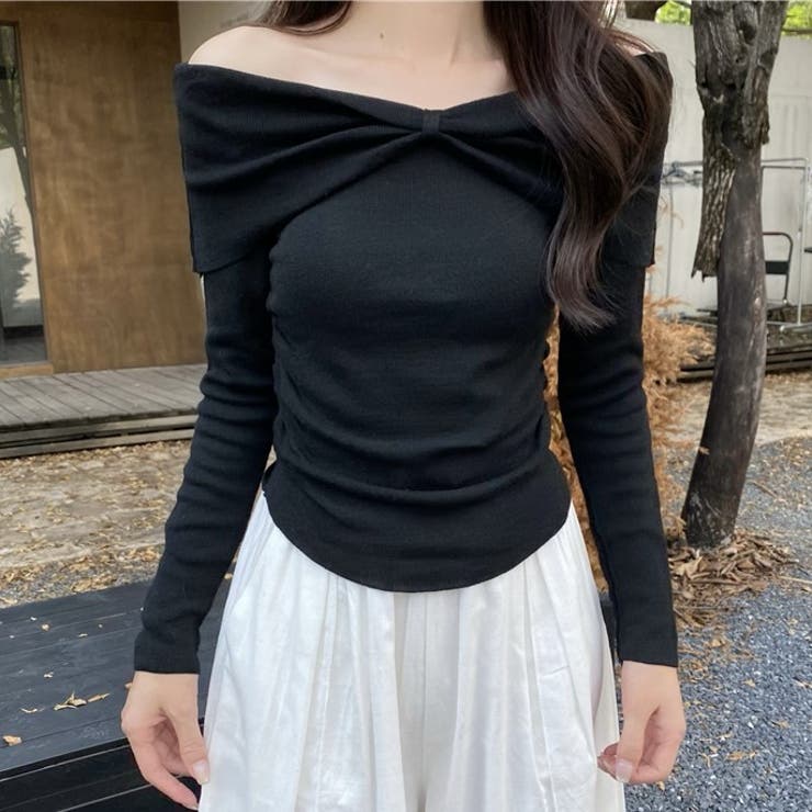 ツイストオフショルスリムニット | Achic | 詳細画像6 