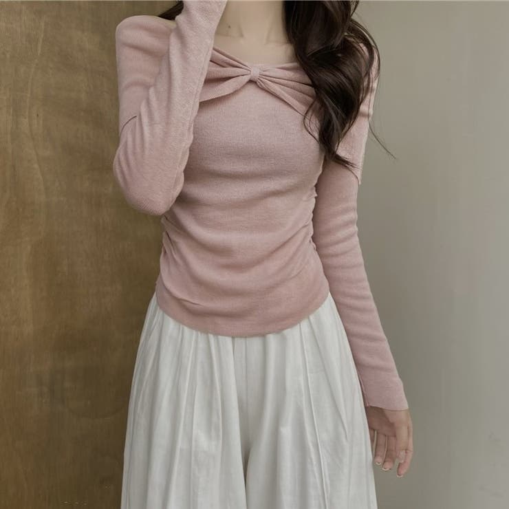 ツイストオフショルスリムニット | Achic | 詳細画像7 